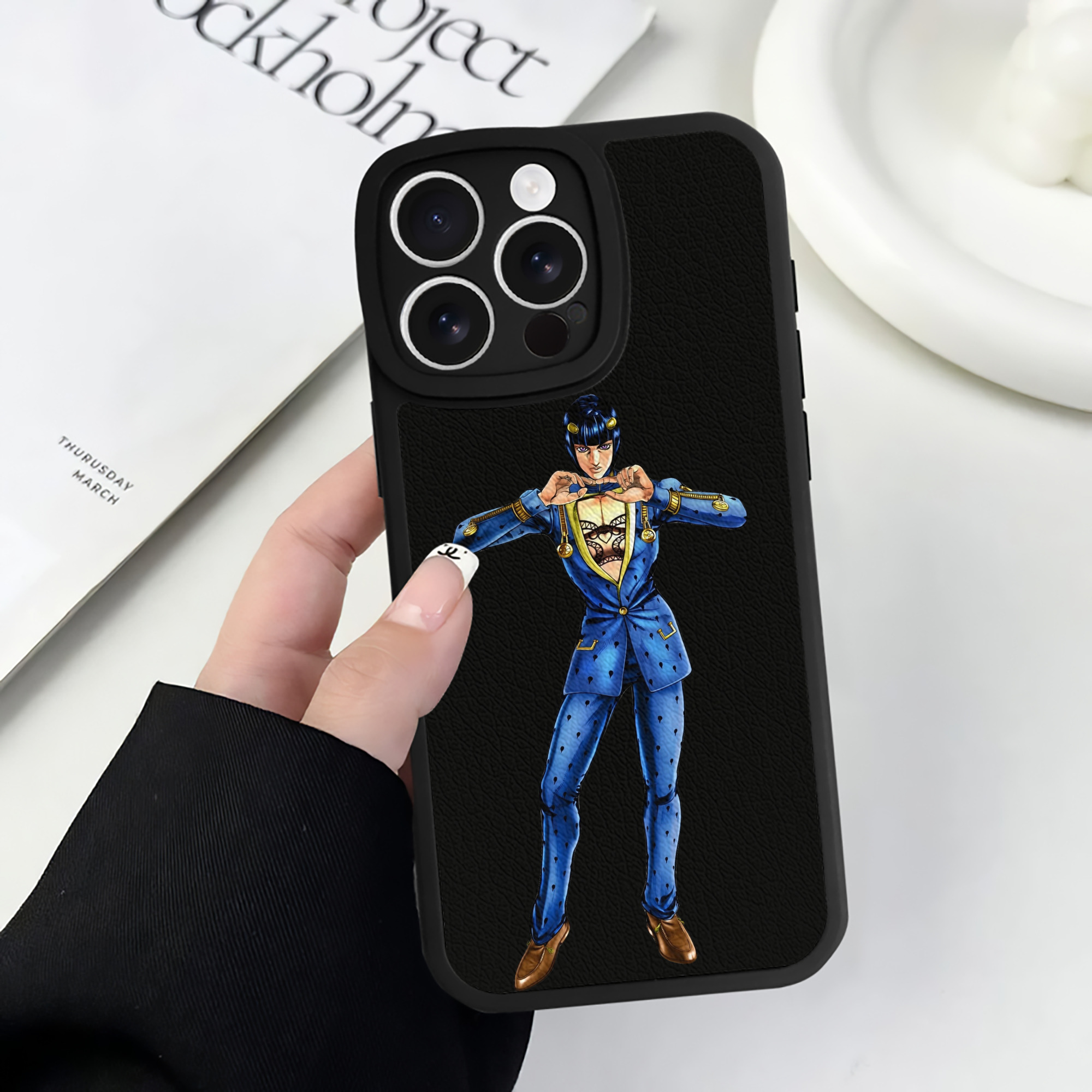 （画像用） ジョジョの奇妙な冒険 ブローノ?ブチャラティ JoJo's Bizarre Adventure Bruno Bucciarati 【iPhone 16シリーズ対応】シリコンスマホケース（レザー調） 材質：シリコン